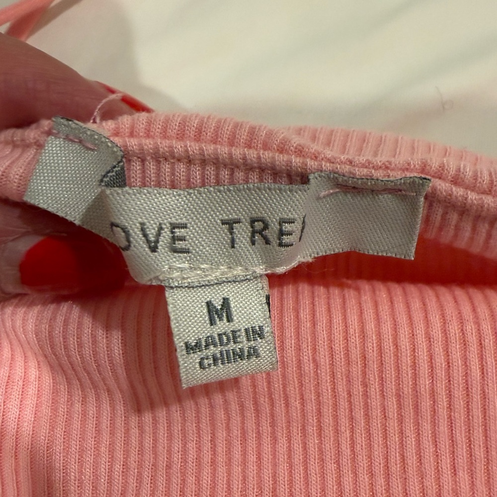 Love Tree Soft Pink Ribbed Top - Picture 2 of 3